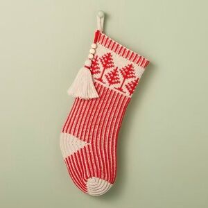 Hearth & Hand Magnolia 20” Tree Knit Stocking Red